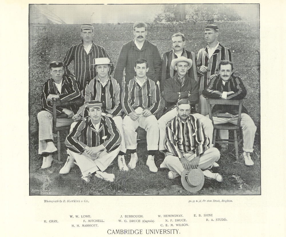 Cambridge University Cricket Team Lowe Gray Mitchell Druce Studd Wilson 1895